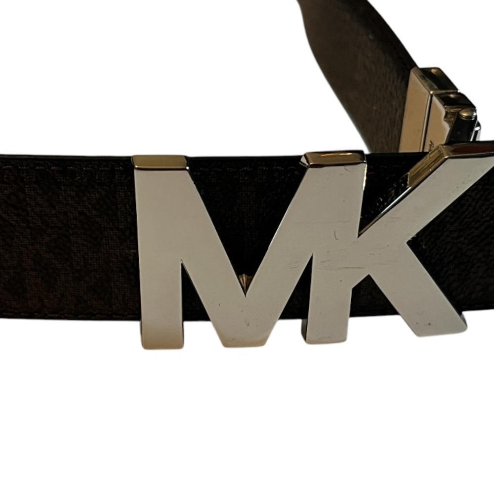 Michael Kors Logo and Leather Waist Belt (Brown / Chocolate) Large - Picture 4 of 10